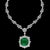 GIA 17 Ct Sugar Loaf Cabochon Colombian Emerald & 13 Ct Diamond Necklace 18KWG For Sale - Image 17 of 18