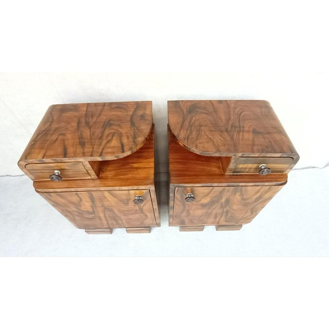 Very nice bedside tables in Art Deco style, in original authentic condition. Made of beech and spruce wood. Quality...