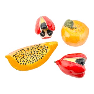 Vintage Handmade Ceramic Fruit-Set of 4 For Sale