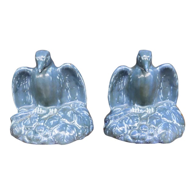 Rookwood Pottery Rook Bird Bookends, Pair For Sale