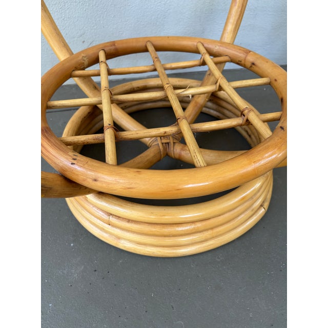 Mid 20th Century Pair of 1970s Italian Style Rattan Coffee Side Tables For Sale - Image 5 of 12