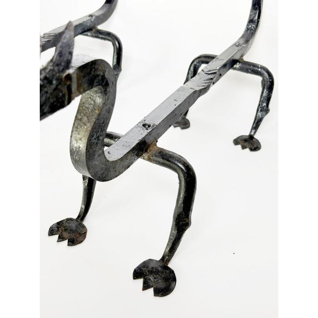 Cast Iron Andirons from Edouard Schenck, France, 1950s, Set of 2 For Sale - Image 10 of 12