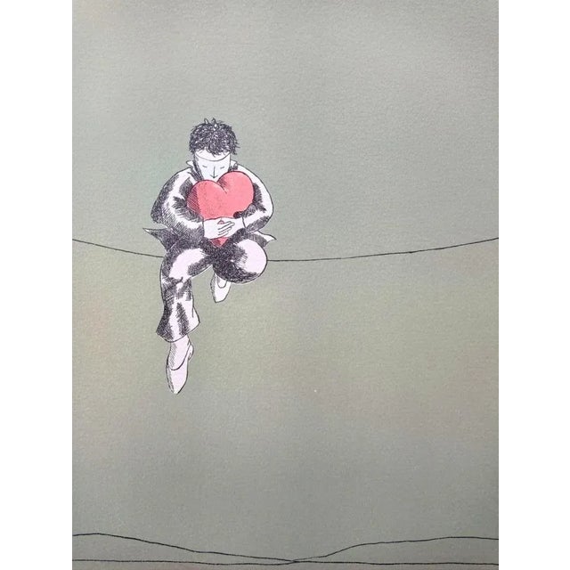 Jacques Bosser, The Heart Dancer 1, Handsigned lithograph on Arches paper, 1 of 175 Ex. In excellent condition 37,5 x 27...