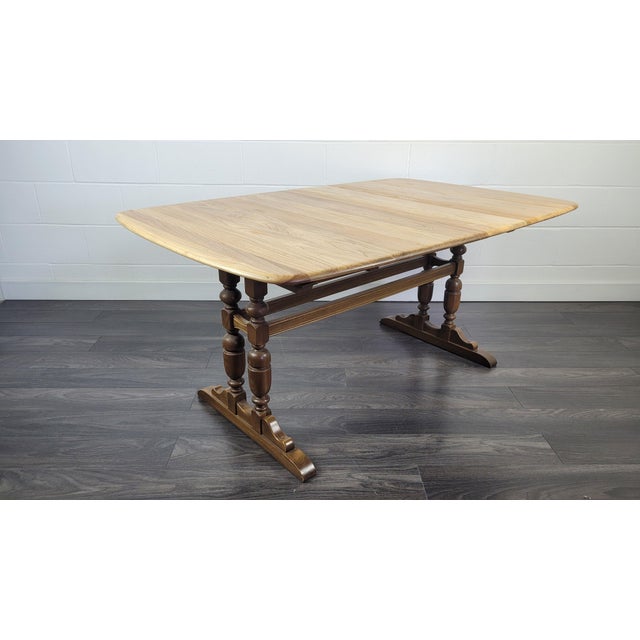 Brown Ercol Grand Refectory Dining Table, 1990s, Set of 4 For Sale - Image 8 of 13