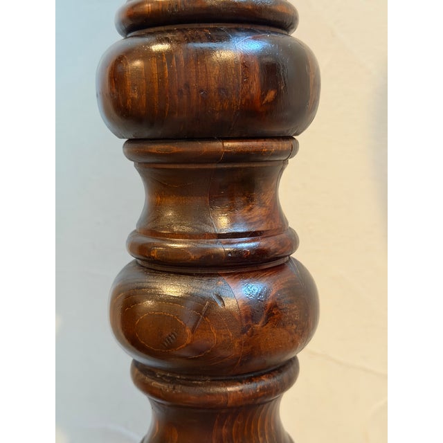 Vintage Monumental Bobbin-Turned Wood Display Pedestal or Plant Stand, 37.5” For Sale - Image 15 of 18