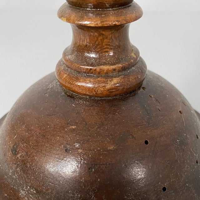 Italian Round Doorstop in Turned Wood, 1930s For Sale - Image 10 of 13