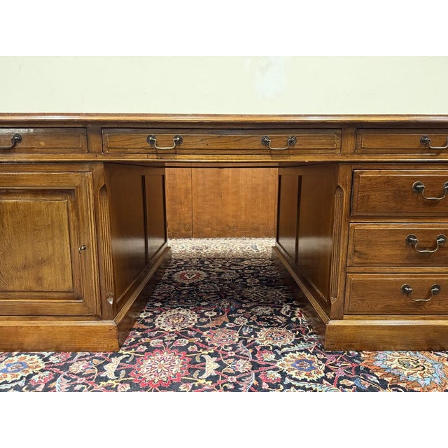 Large English Partner Desk For Sale - Image 11 of 18