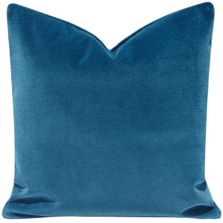 Teal Cyan Blue Velvet Pillow Cover 22 X22 Chairish