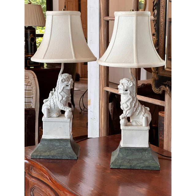 Foo dogs are great. But even better as lamps. And here is a pair.