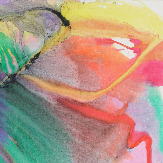 Abstract 'Abstract, Coral and Jade' by Frealon Norden Bibbins, 1976, San Francisco Bay Area Abstraction, Large Oil For Sale - Image 3 of 8