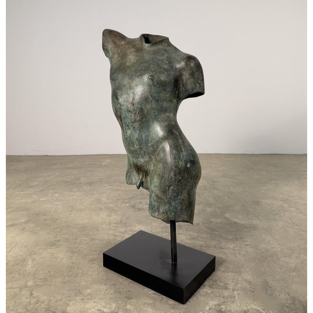 Bronze Male Torso Sculpture, Classical Fragment Figure - 29” Tall For Sale - Image 4 of 9