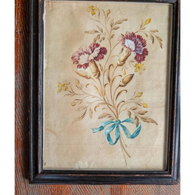 Late 18th Century 18th Century English Botanical Watercolor Study Painting of Carnations For Sale - Image 5 of 8
