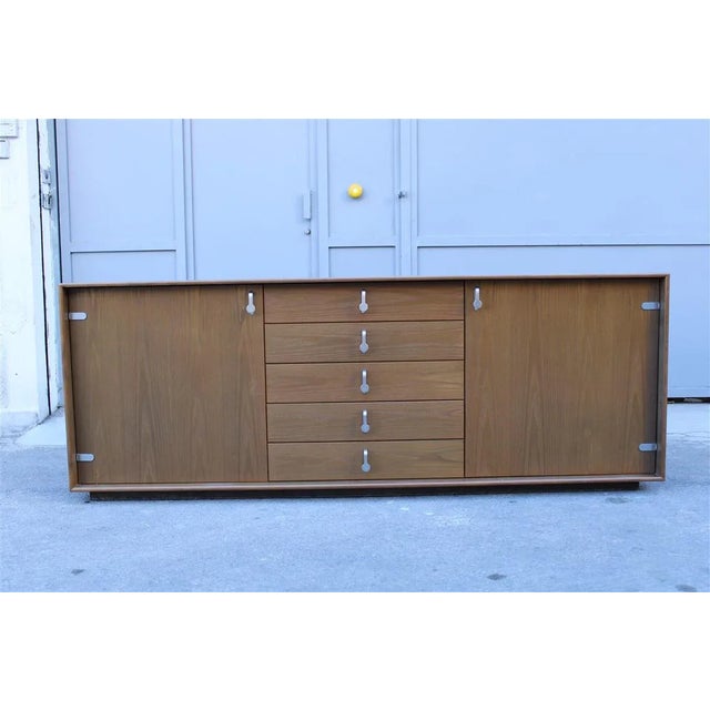 Chestnut Sideboard with Solid Metal Handles from Saporiti, 1970s For Sale - Image 16 of 16