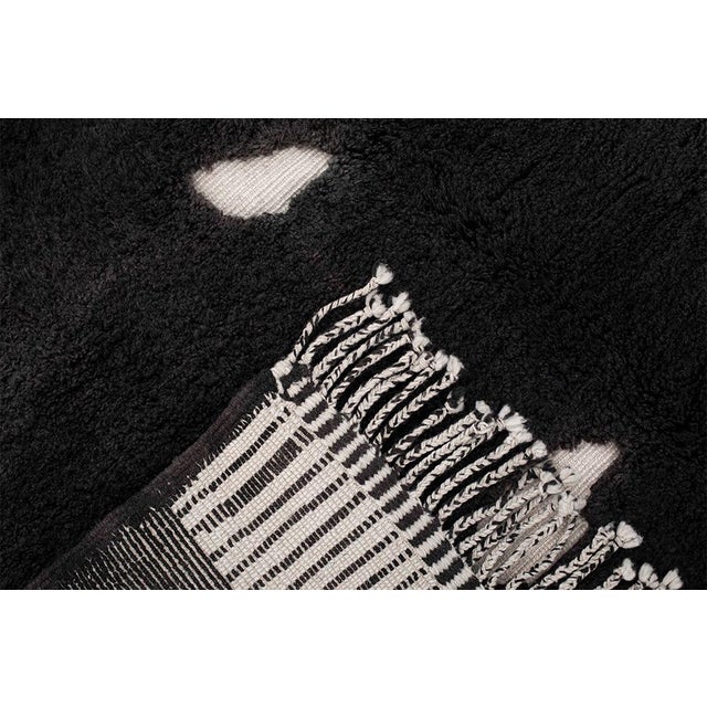 Scattered Abstract Hand-Knotted Moroccan Wool Rug | 10'10" X 8'4" | One of a Kind For Sale - Image 4 of 8