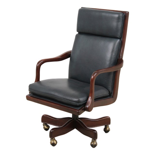 Hancock & Moore Leather Executive Desk Chair For Sale