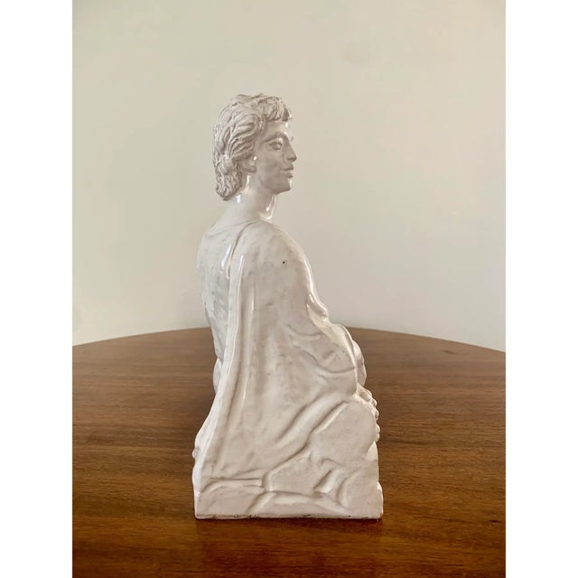 Italian Neoclassical White Porcelain Reclining Figure With Cornucopia For Sale - Image 12 of 14