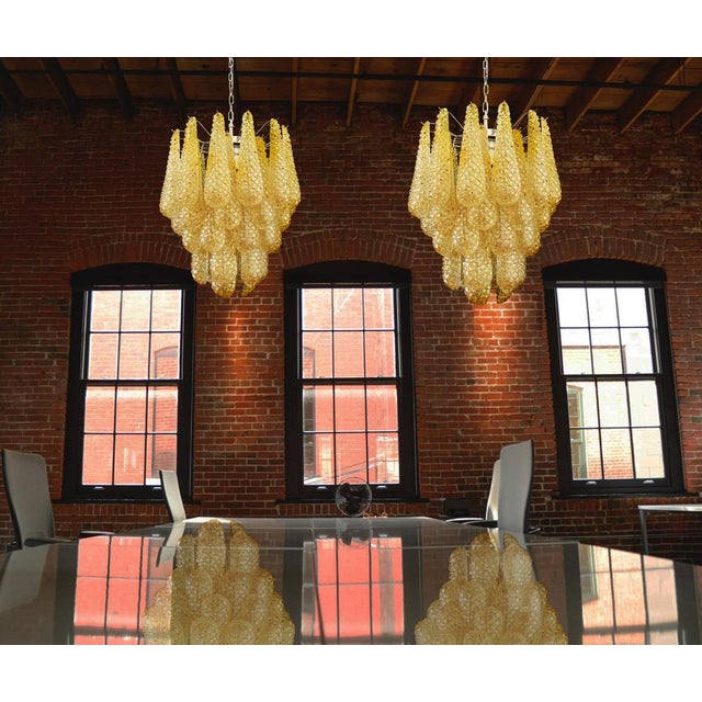 Italian Amber Crystal Chandeliers, Murano, Set of 2 For Sale - Image 6 of 18