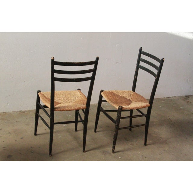 Mid-Century Modern Italian Papercord Dining Chairs, 1950s, Set of 4 For Sale - Image 3 of 18