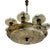 Art Deco Alabaster and Brass 8-Arm Chandelier, 1930s For Sale