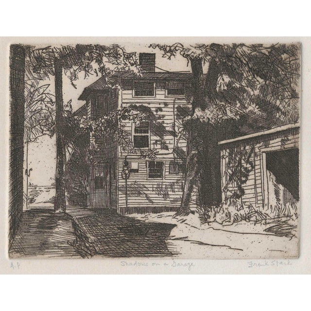 Traditional Frank Stack Shadows on Garage Artist's Proof Etching For Sale - Image 3 of 3