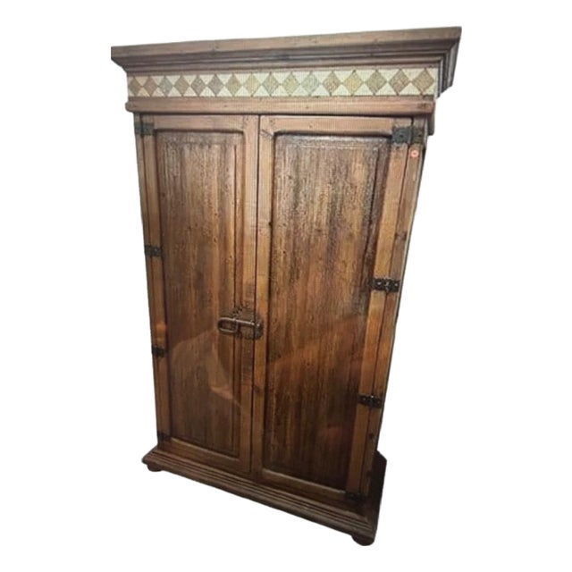 1950s Antique Style Spanish 2 Door Kitchen Cupboard Tiled Top For Sale