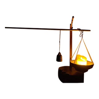 Chronometer of Light — Philosophical Sculptural Lamp With Antique Chinese Scale Beam For Sale