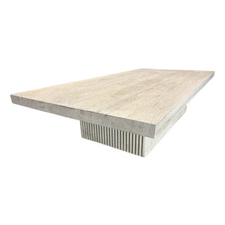 Rh Reclaimed Oak Reeded Plinth Rectangular Coffee Table – 64" For Sale