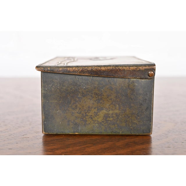 Heintz Arts & Crafts Sterling Silver on Bronze Humidor or Cigarette Box For Sale - Image 9 of 12