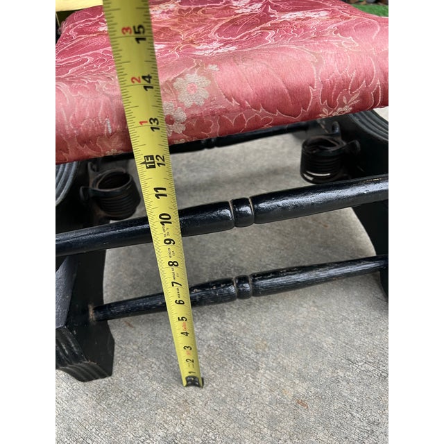 Red 1800s Spool Wooden Rocking Chair With Red Cushions For Sale - Image 8 of 8