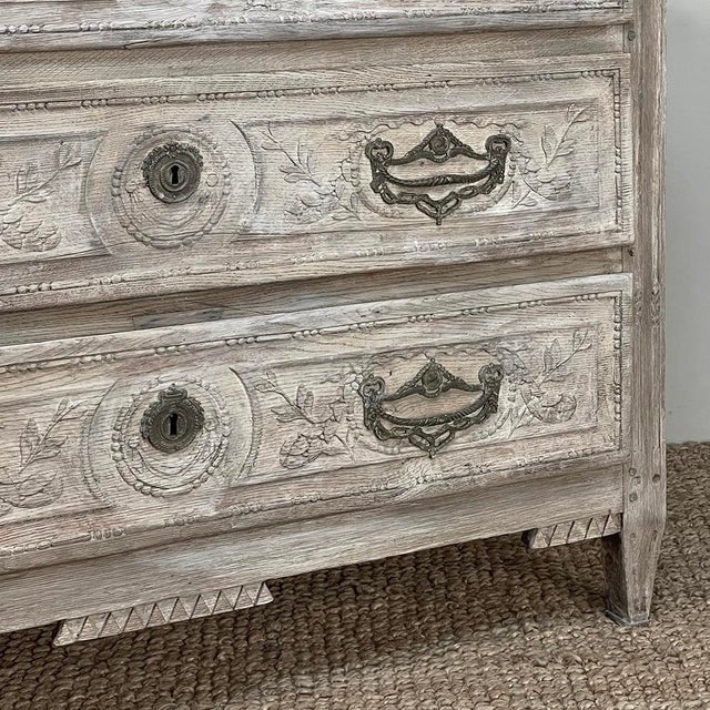 18th Century Country French Whitewashed Commode With Bronze Hardware For Sale - Image 15 of 18