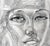Black Bohemian Woman - Rare and Signed Graphite Portrait Drawing on Textured Paper by Eugene Hawkins For Sale - Image 8 of 12