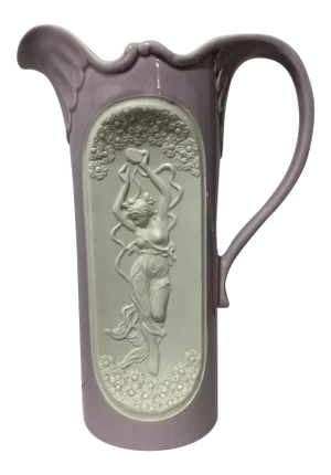 Art Nouveau Intaglio Porcelain Pitcher