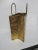Metal Vintage Brass Embossed Leaves Shopping Bag Magazine Stand For Sale - Image 7 of 10