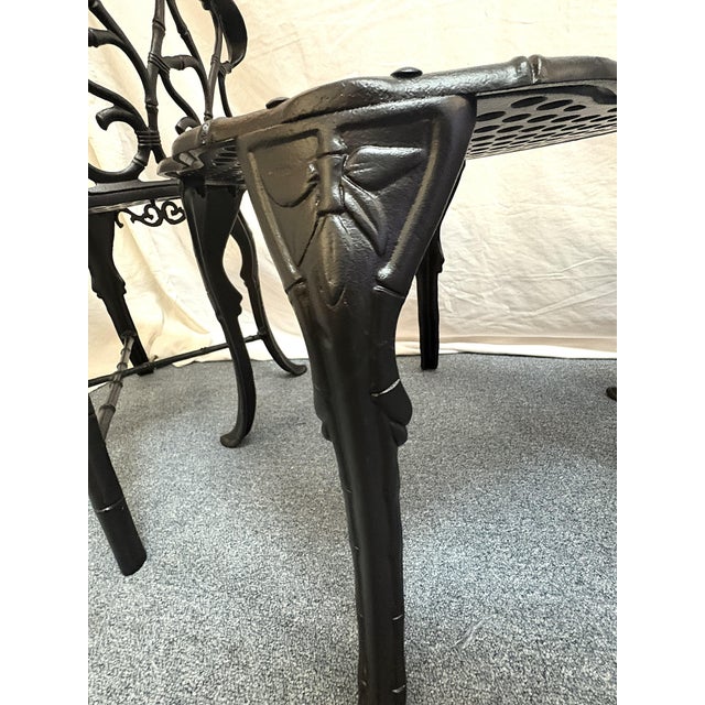 Vintage Set of 'Barrycraft' Style Cast Aluminum Outdoor Table and Two Chairs- 3 Pieces For Sale - Image 13 of 18