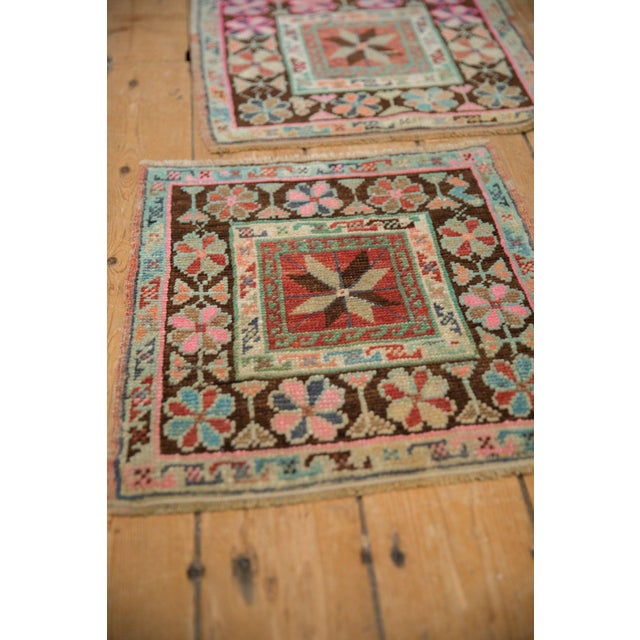Old New House Vintage Distressed Oushak Square Rug Mat - 1'7" x 1'8" For Sale - Image 4 of 7