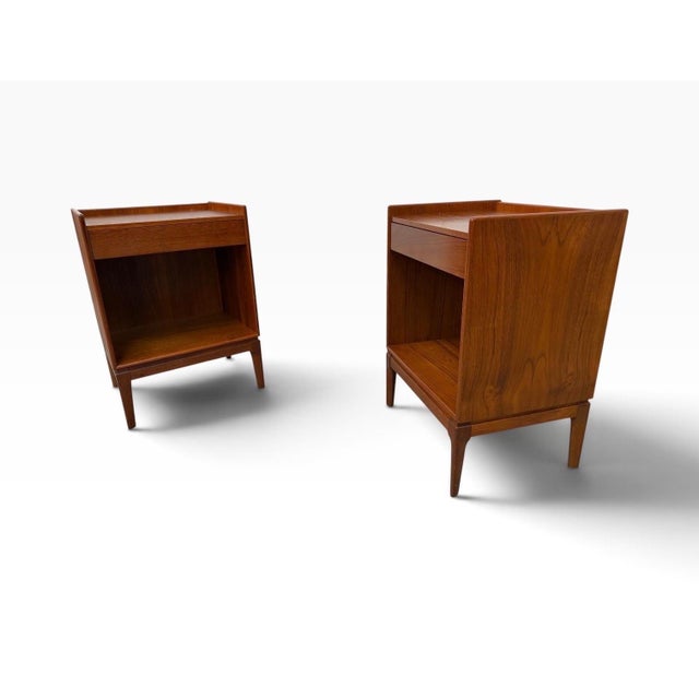 Mid-Century Modern Mid-Century Danish Modern Søborg Møbelfabrik Teak Nightstands - Set of 2 For Sale - Image 3 of 10