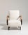 20th Century Czech Republic Warm Ivory Boucle Bentwood-Arm Lounge Chair For Sale - Image 10 of 11
