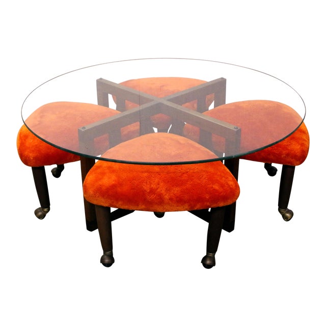 Adrian Pearsall Coffee Table And Guitar Pick Stools 5 Pieces Chairish