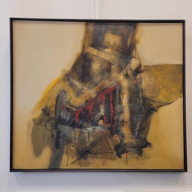 “h5” andrés mende, abstract informalism - contemporary art exceptional oil on canvas made by the valladolid artist andrés...