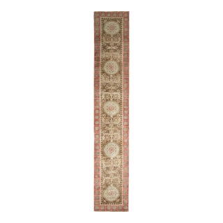 Rug & Kilim’s Transitional Style Rug in Beige-Brown and Red Medallion Pattern For Sale
