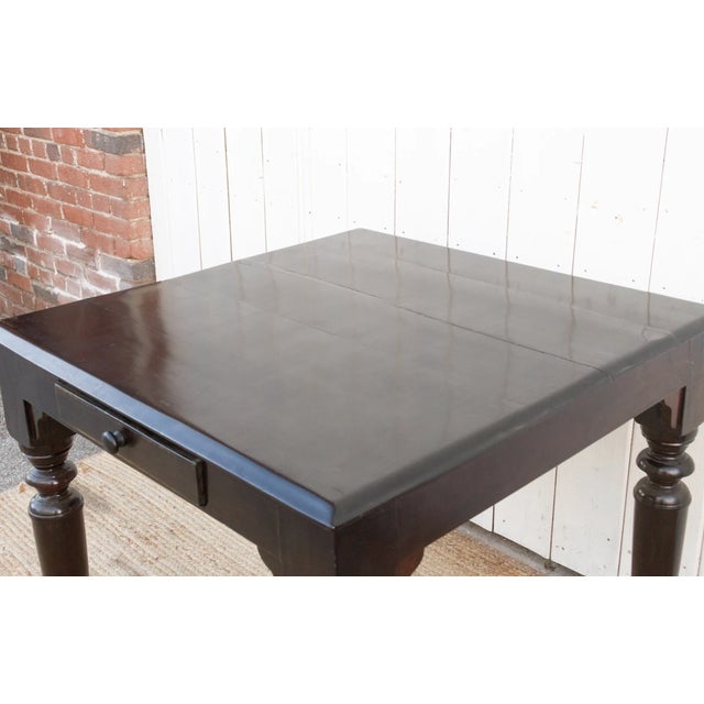 English Vintage Ebonzied British Colonial Table For Sale - Image 3 of 8