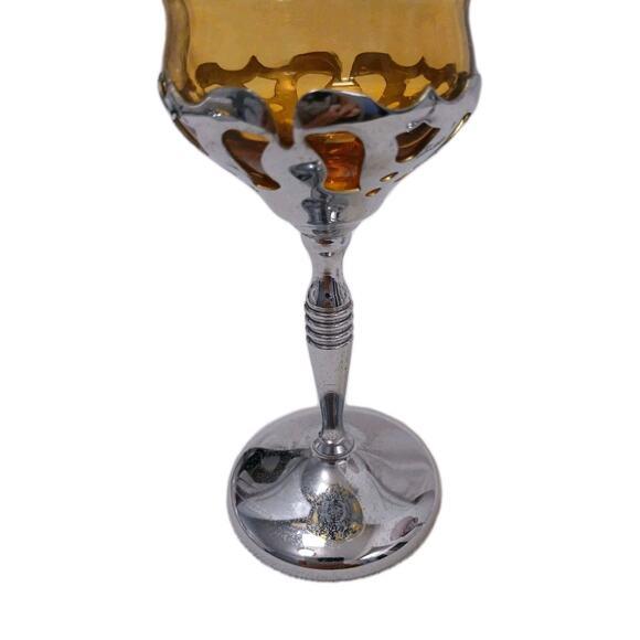 1960s Mid-Century Modern Farberware Cambridge Morgantown Chrome Wine Cordial Brandy Glass Romantic - a Pair For Sale - Image 4 of 16