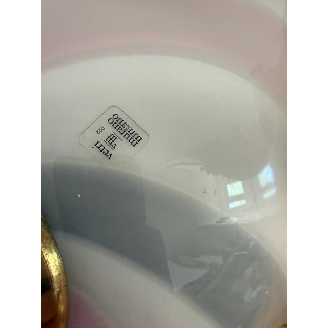 1970s Large White Pink Glass Pendant Light Style After Murano, by Mazzega-Fazzoletto For Sale In New York - Image 6 of 6