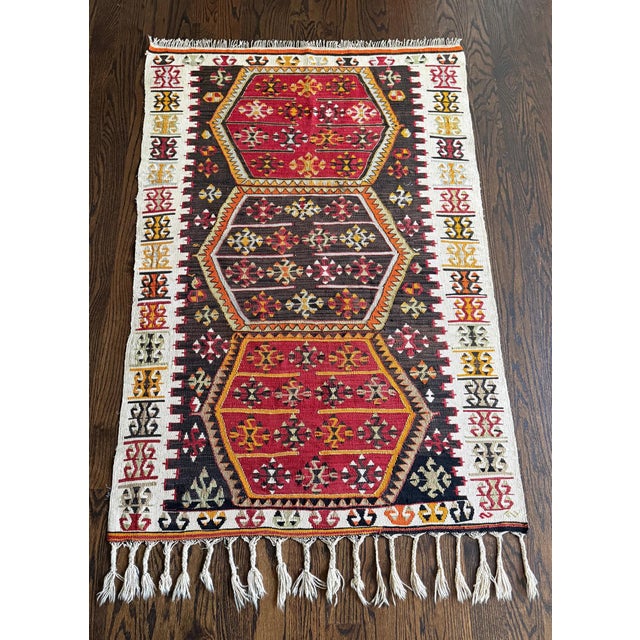 19th Century Antique Turkish Anatolian Kilim Rug of Matrimony For Sale - Image 5 of 18