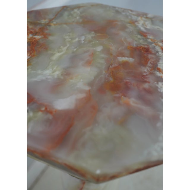 1900 - 1909 Onyx Marble French Empire Style Column Pedestal For Sale - Image 5 of 12