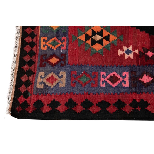 Textile Mid-20th Century Vintage Kilim Rug 5' X 12' 10'' For Sale - Image 7 of 13