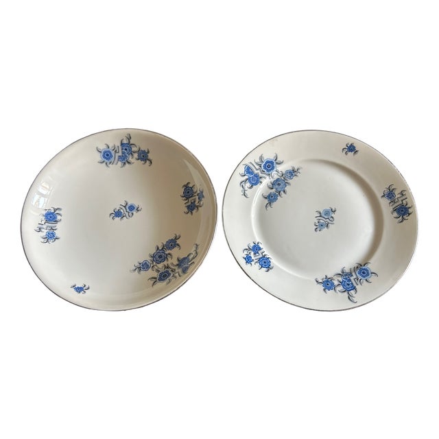Art Deco Porcelain Dishes from F. Legrand & Cie, 1930s, Set of 2 For Sale