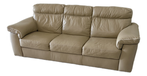 Natuzzi Editions Mocha Colored Leather Sofa
