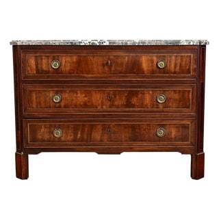 French 19th Century Mahogany Marble-top Commode For Sale