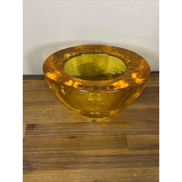Contemporary Fire and Light Orange Citrus Vase Vintage Recycled Glass Art Arcata California For Sale - Image 3 of 7